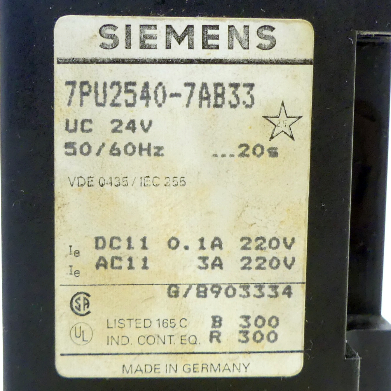 Zeitrelais 7PU2540-7AB33 20s