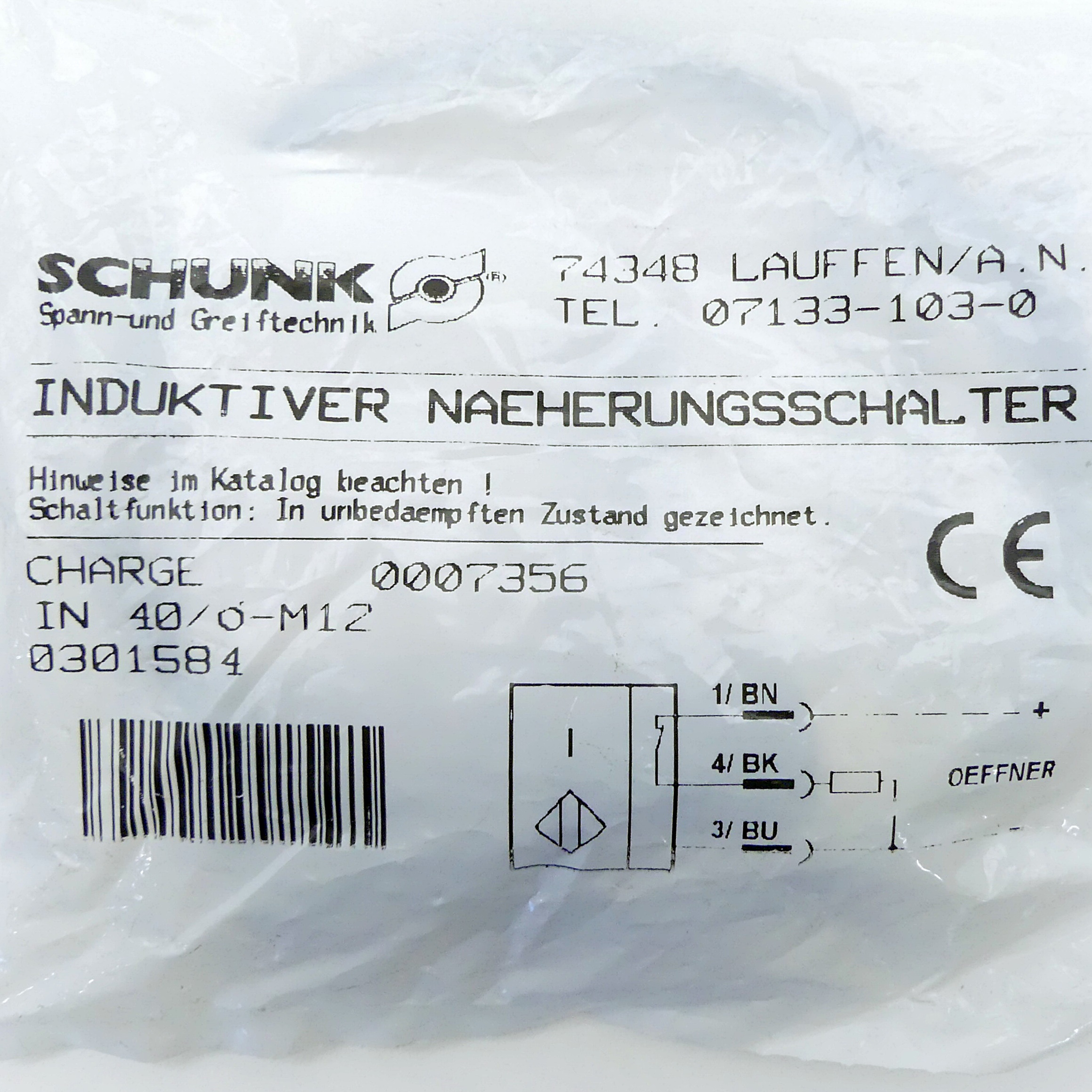 2 x induktiver sensor IN 40/Ö-M12 