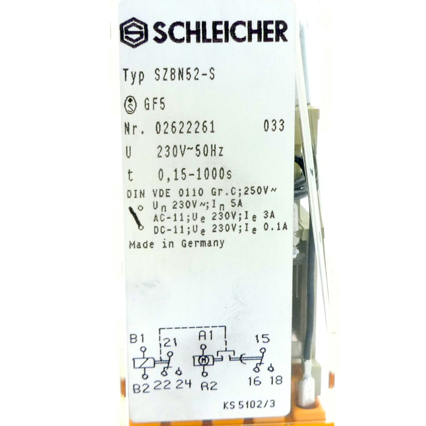Zeitrelais SZBN52-S 2 Stück 0,15-1000s