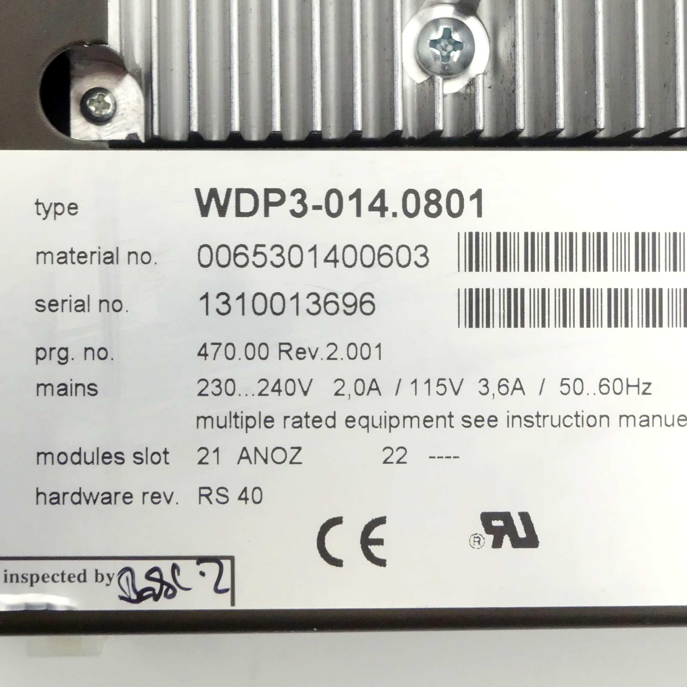 Positioning control WDP3-014.0801