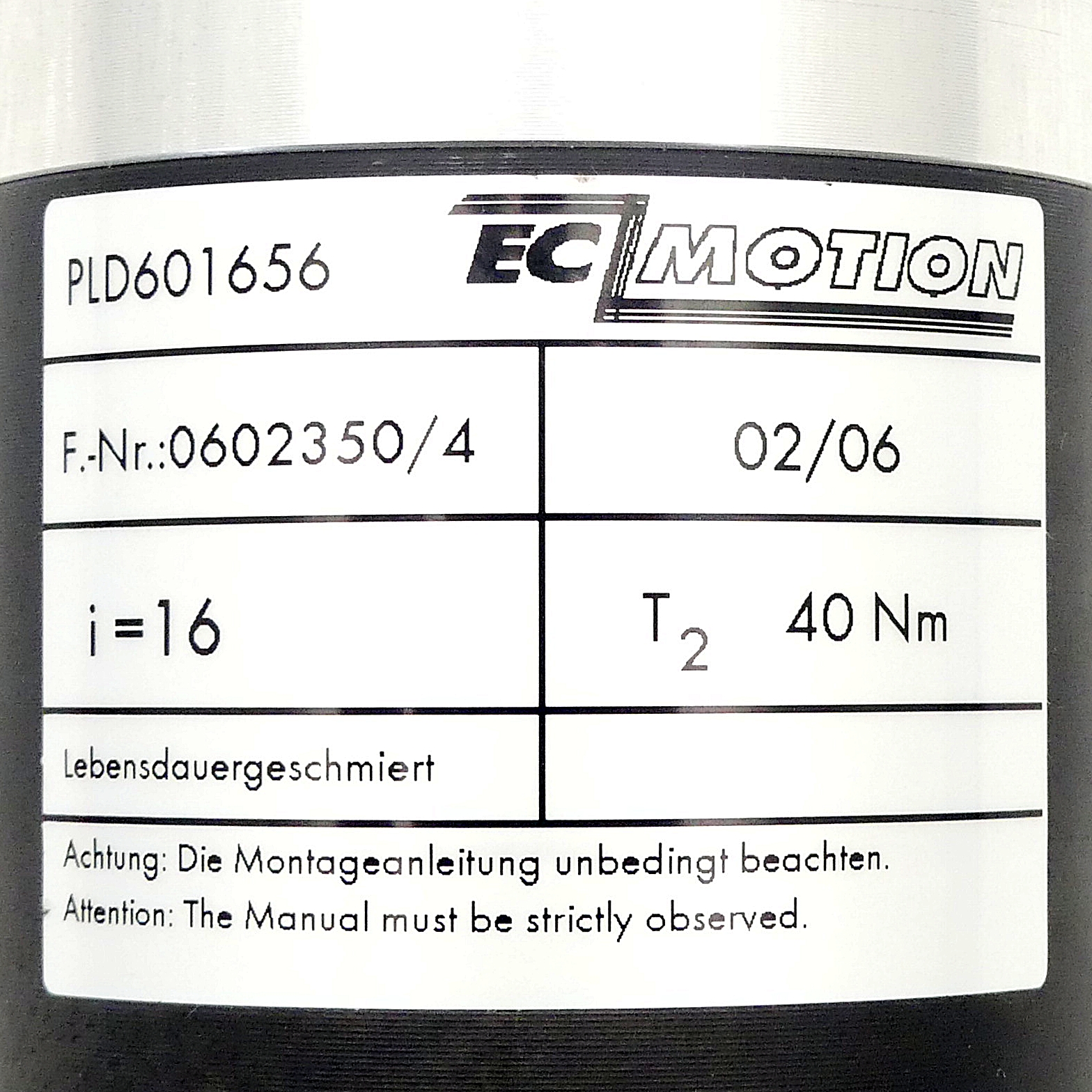 Planetengetriebe Planetroll i=16  T2=40Nm 