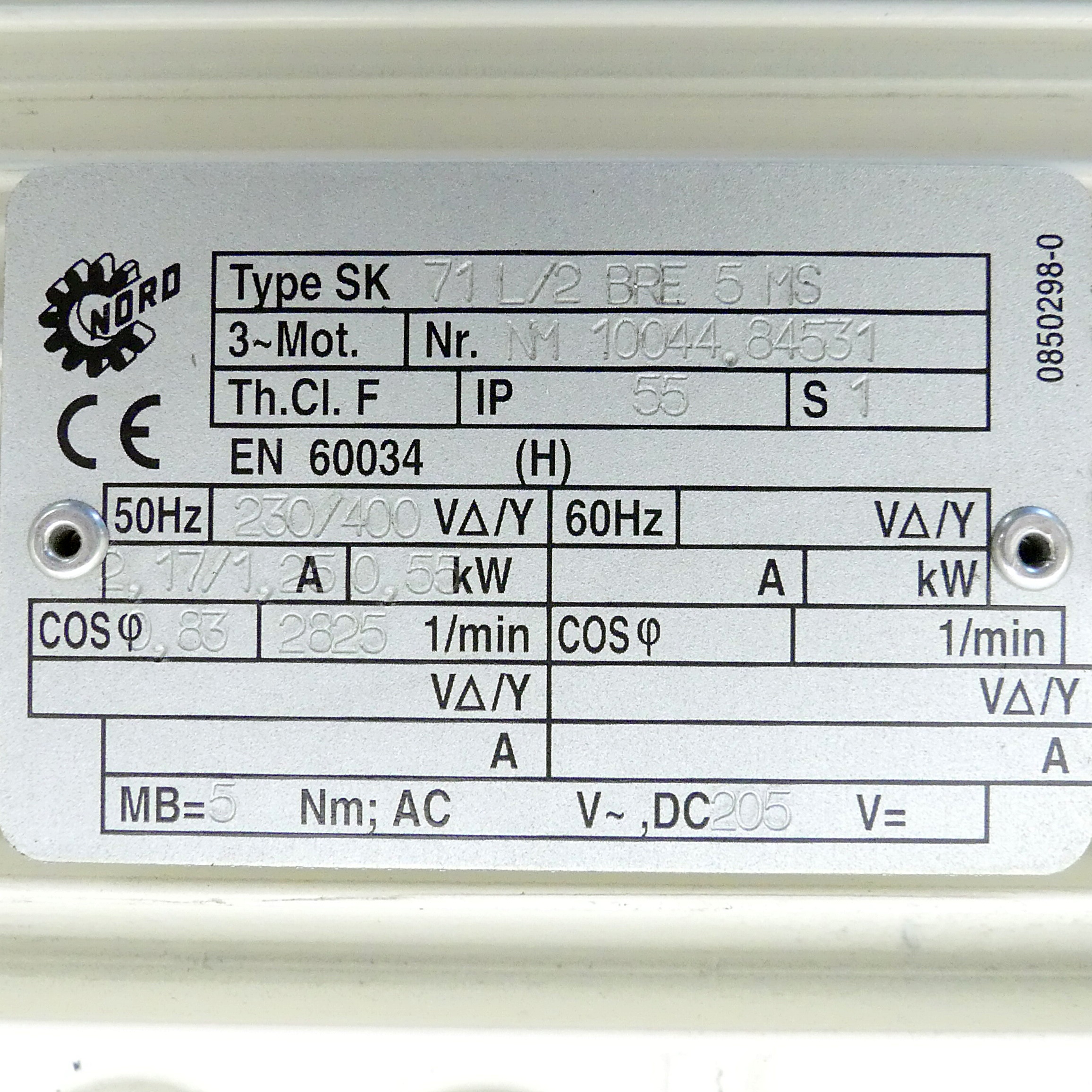 gear motor 71 L/2 BRE 5 MS + 172 - 71 L/2 BRE 5 MS