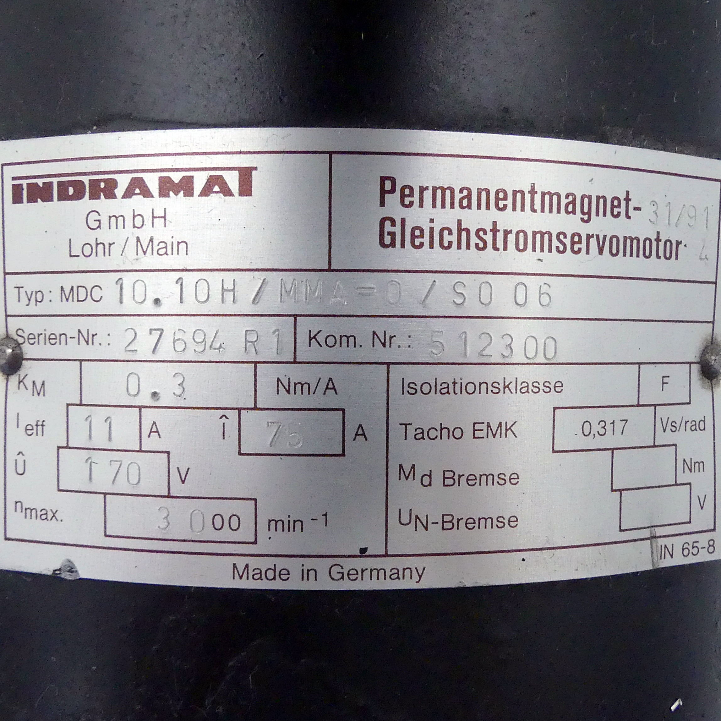 permanent magnet - DC servo motor 10,10H / MMA-0 / S 006 