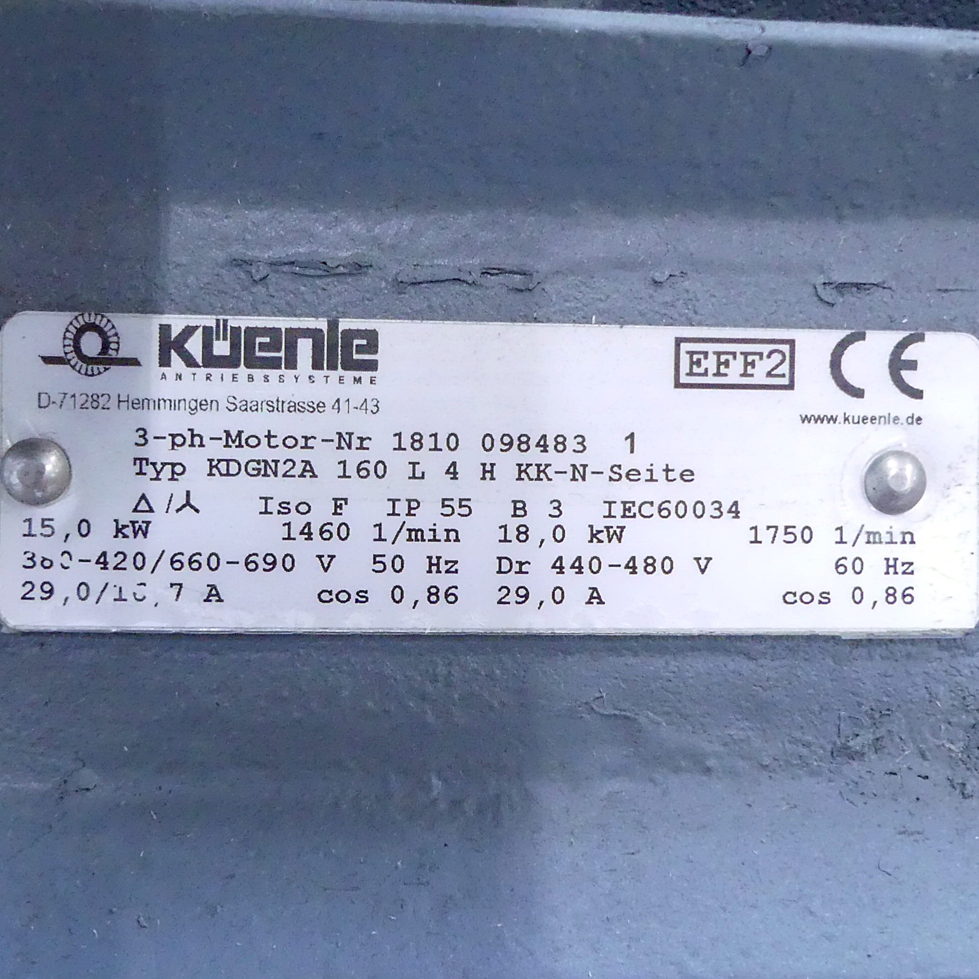 Three-phase motor KDGN2A 160 L 4H 