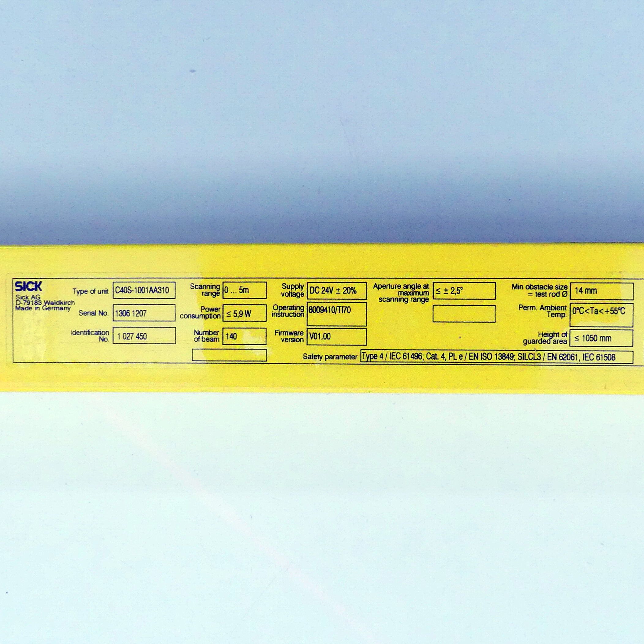 Sicherheitslichtvorhang Empfänger C40S-1001AA310