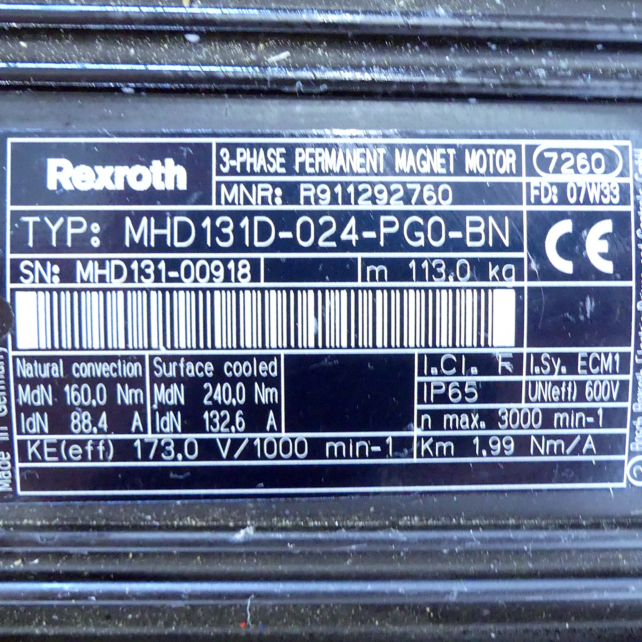 Servomotor MHD131D-024-PG0-BN 