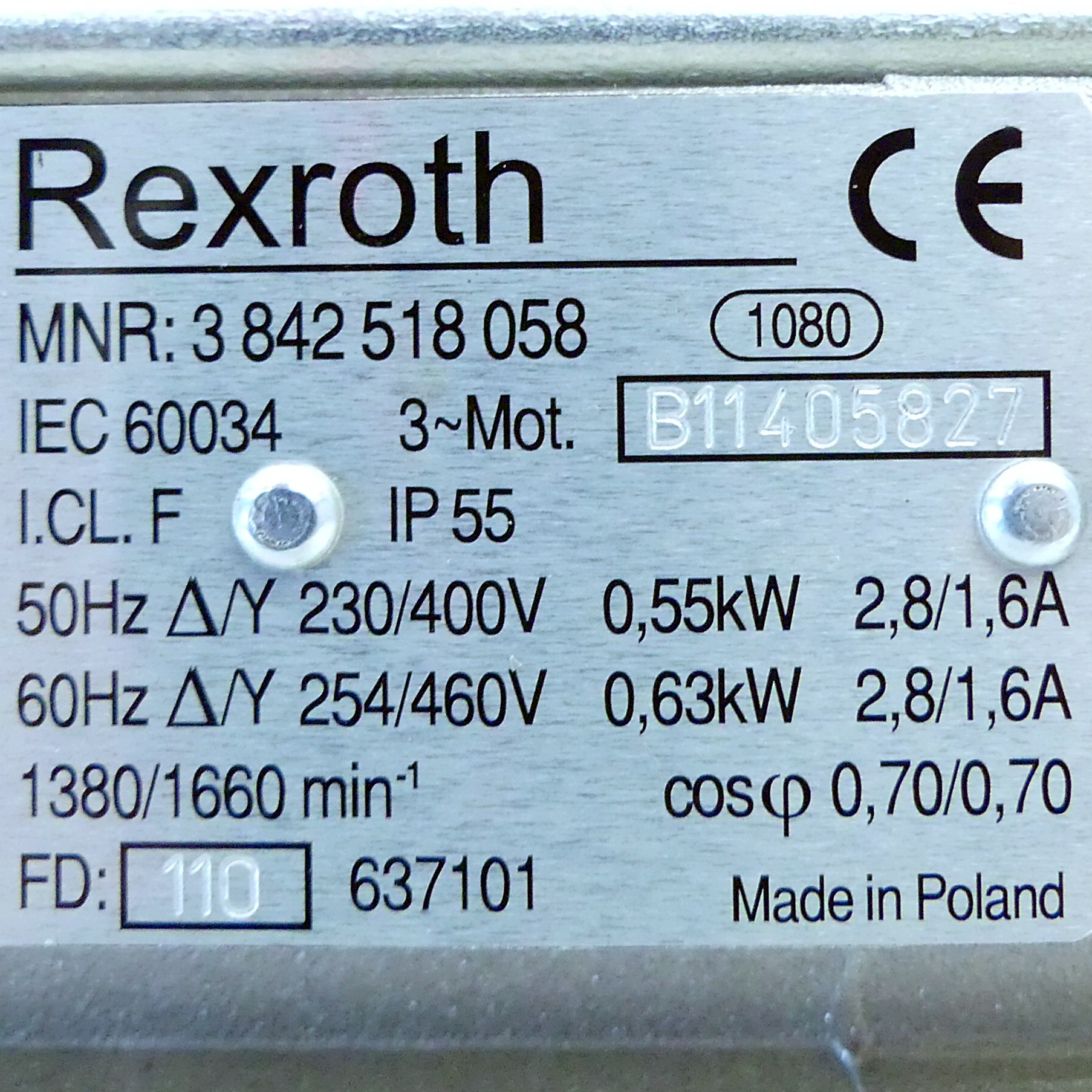 three-phase motor 3 842 518 058 