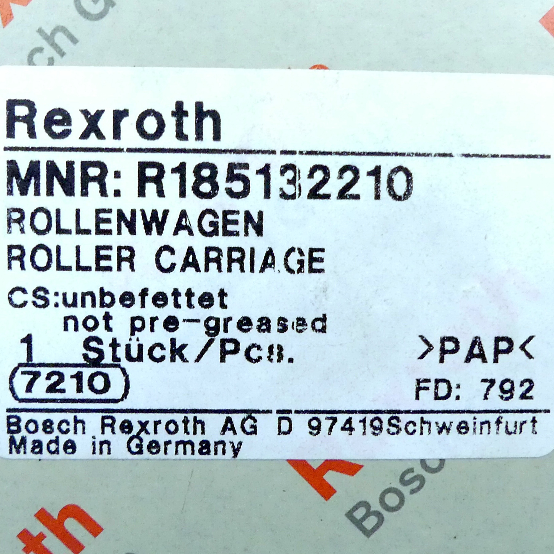 roller carriage R185132210 