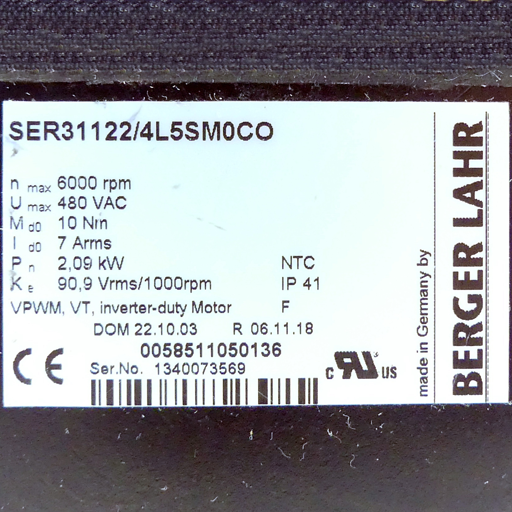 Servomotor SER31122/4L5SM0CO 