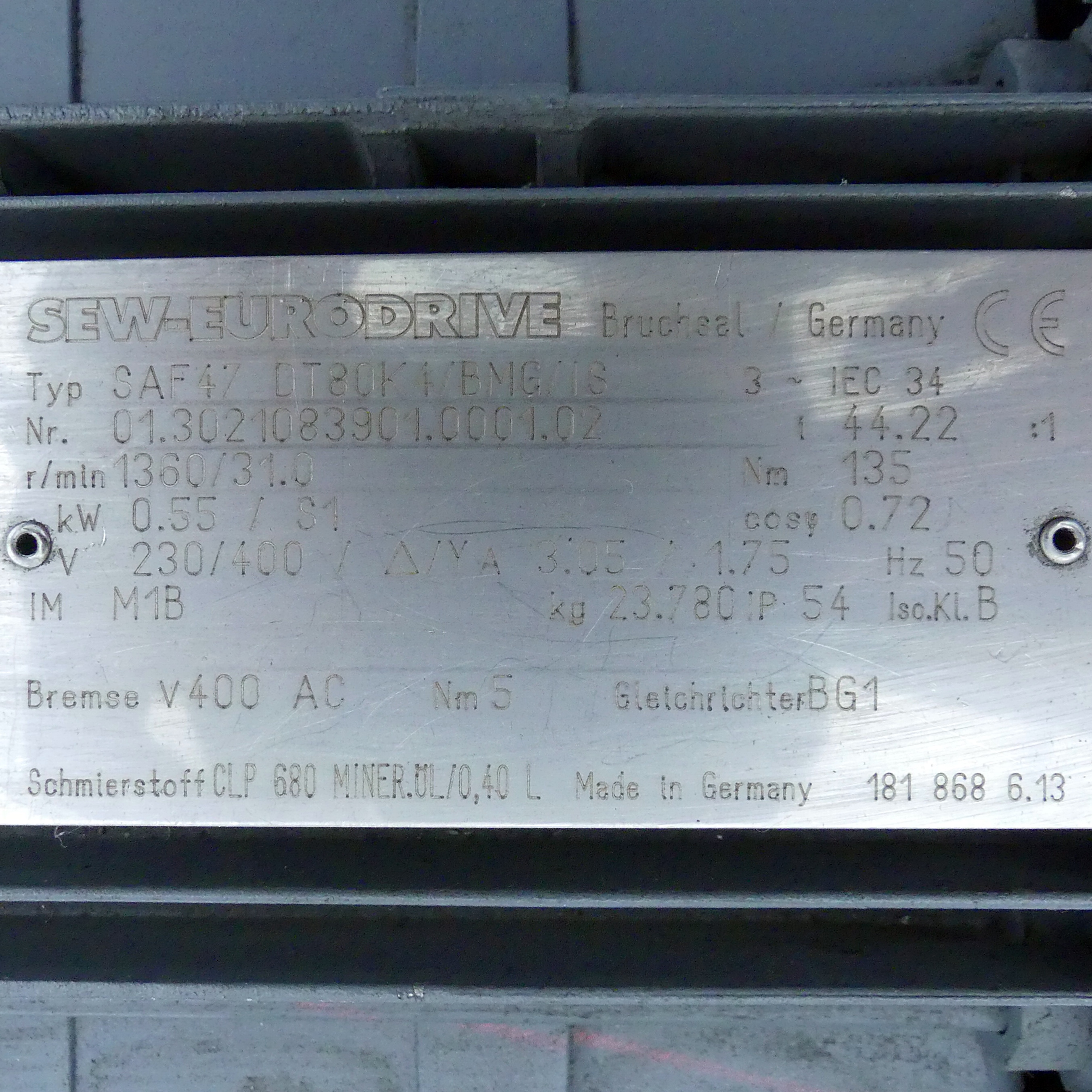 gear motor SAF47 DT80K4/BMG/IS 