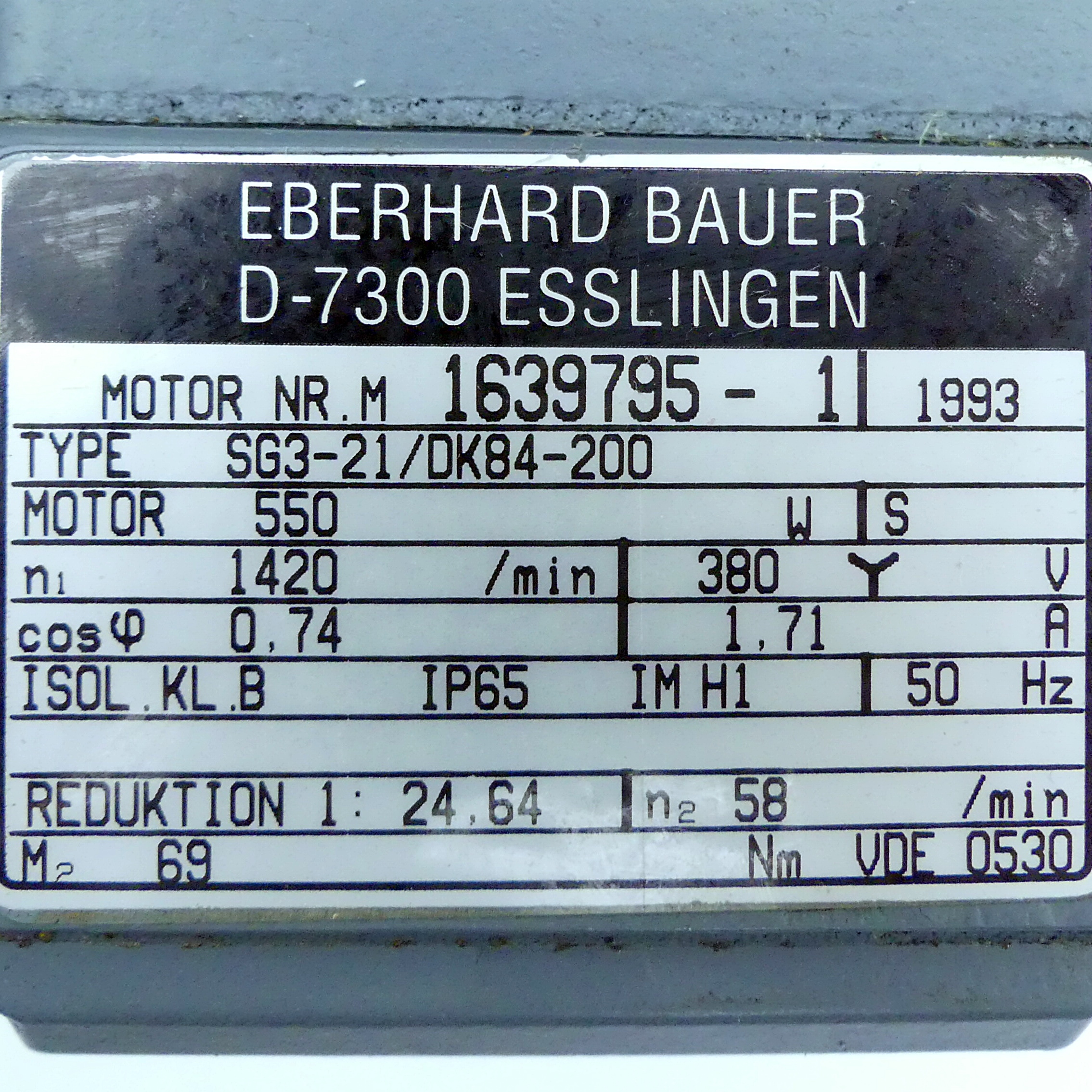 Maschinenteil24 Bauer Getriebemotor SG321/DK84200 online kaufen
