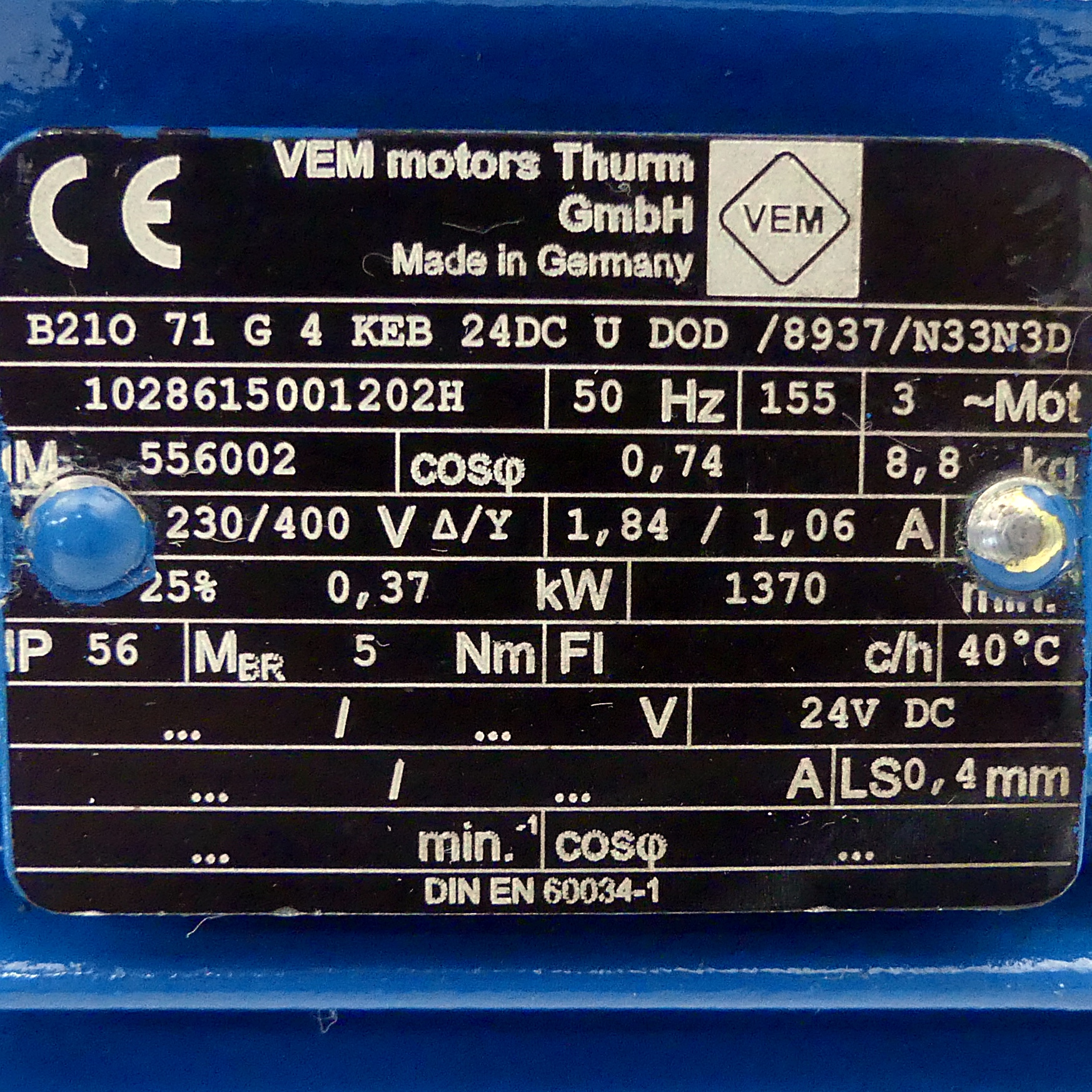 three-phase motor B210 71 G 4 KEB 