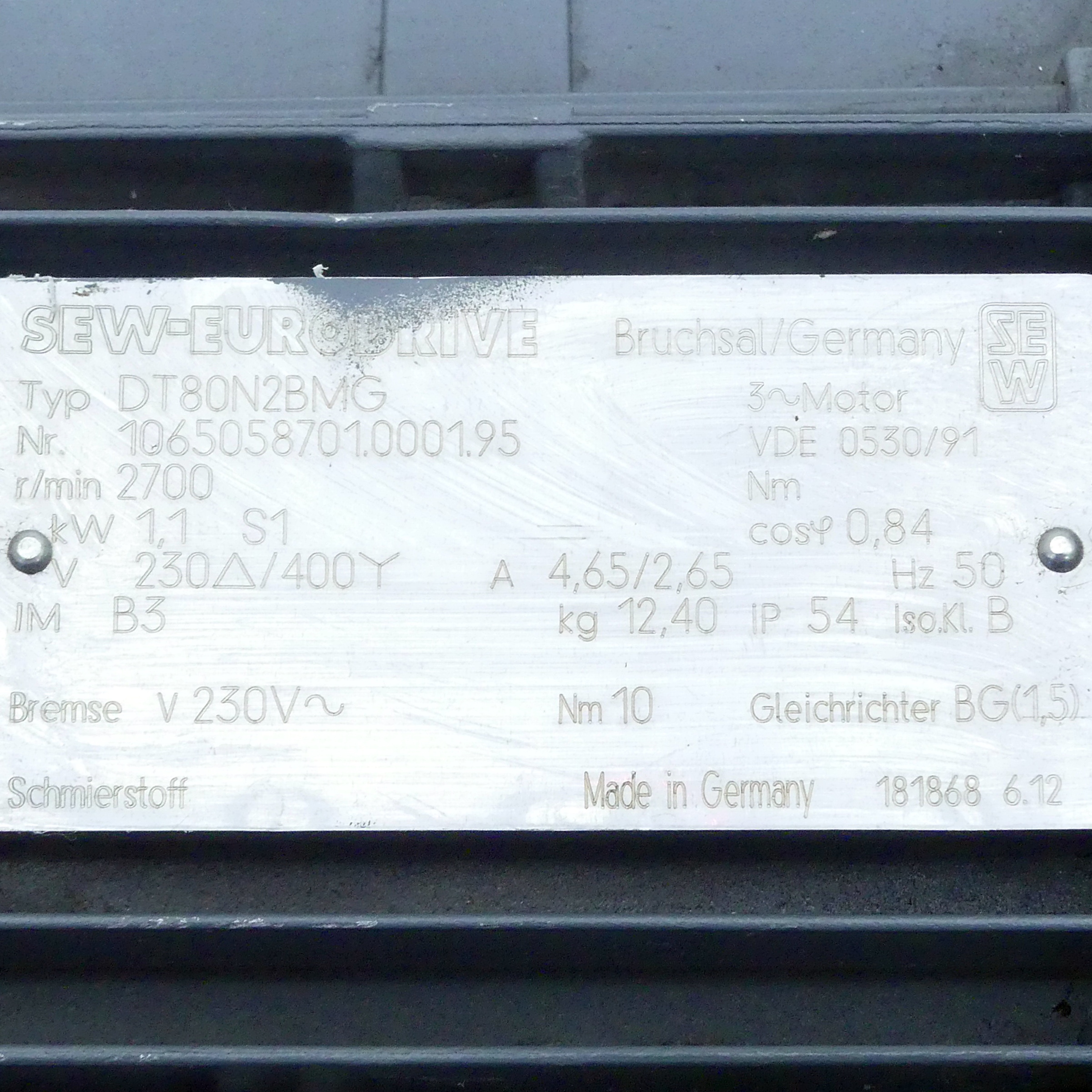 Drehstrommotor DT80N2BMG 