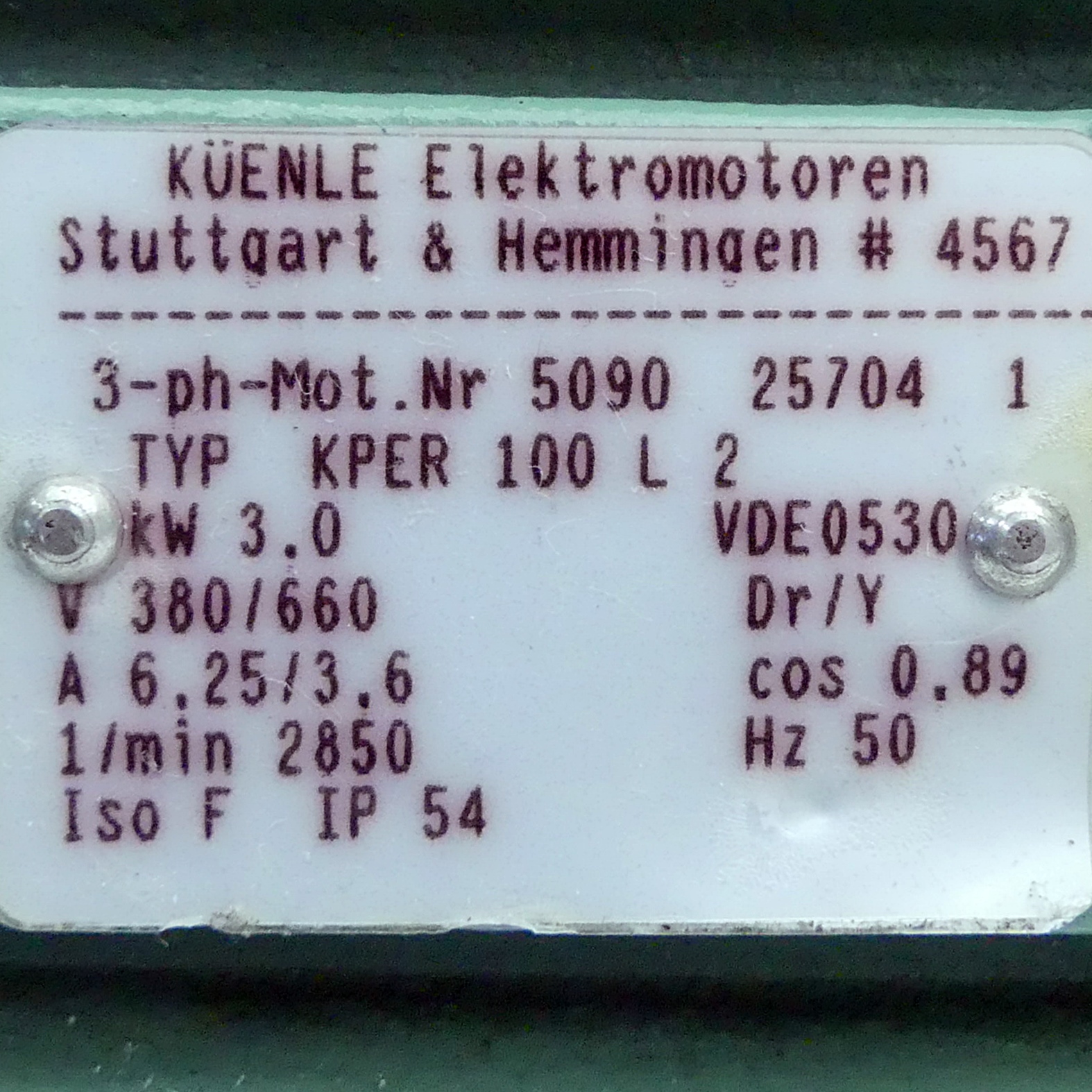 Drehstrommotor KPER 100 L 2 