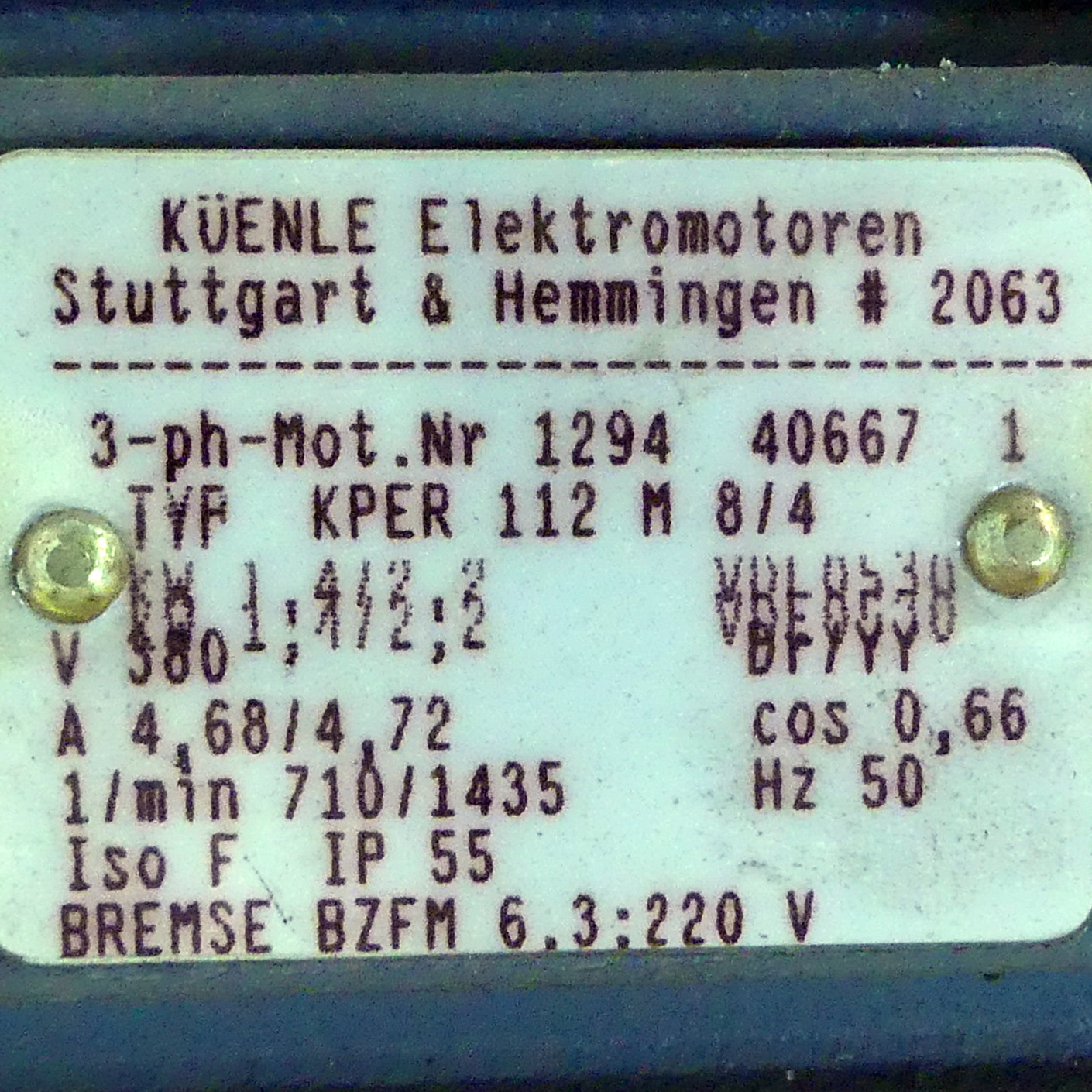 Maschinenteil24 | Küenle three-phase motor KPER 112 M 84 | buy online