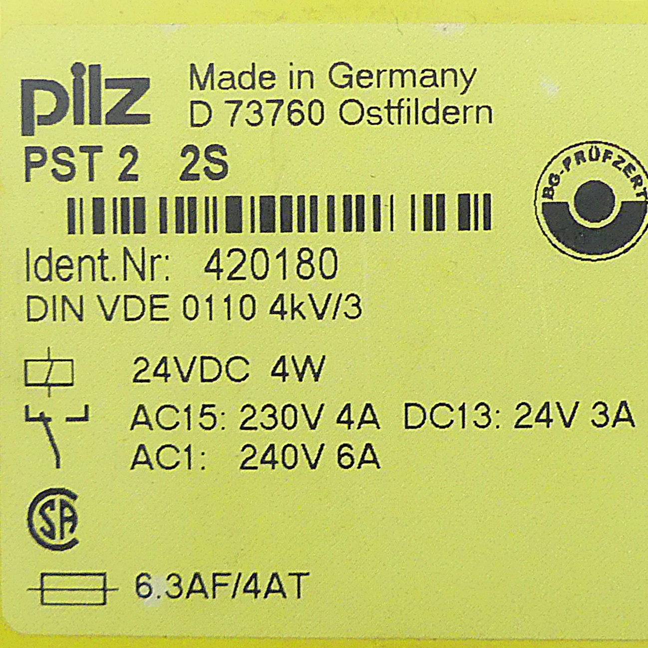Sicherheitsschaltgerät PST2 24VDC 2S 