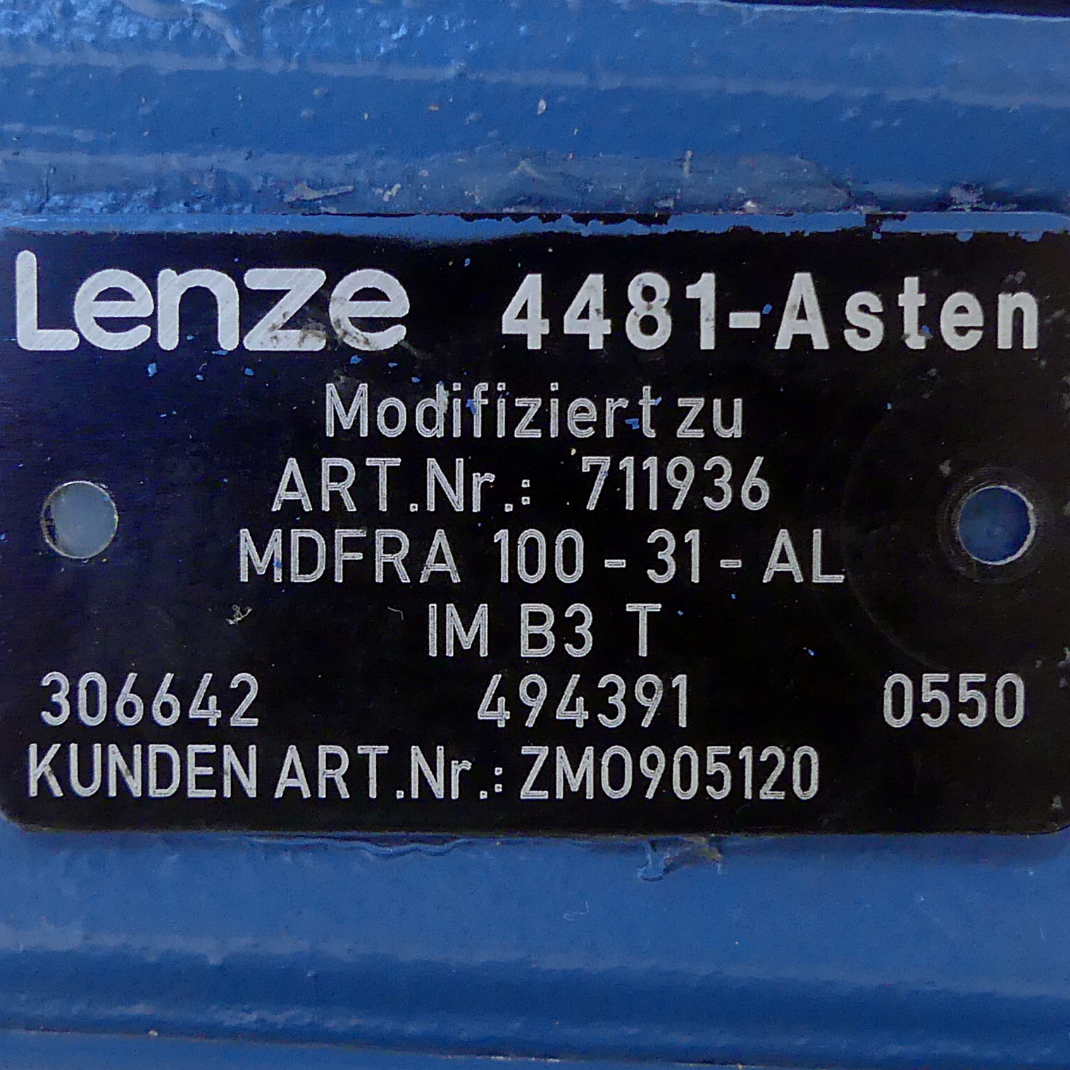 Three-phase motor MDFRA 100-31-AL 