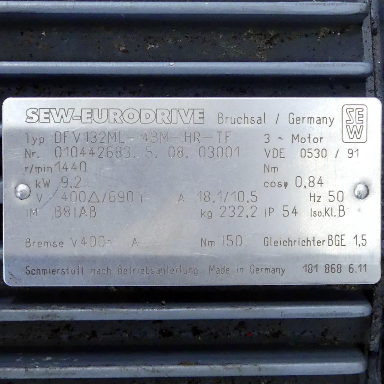 Getriebemotor DFV132ML-4BM-HR-TF 