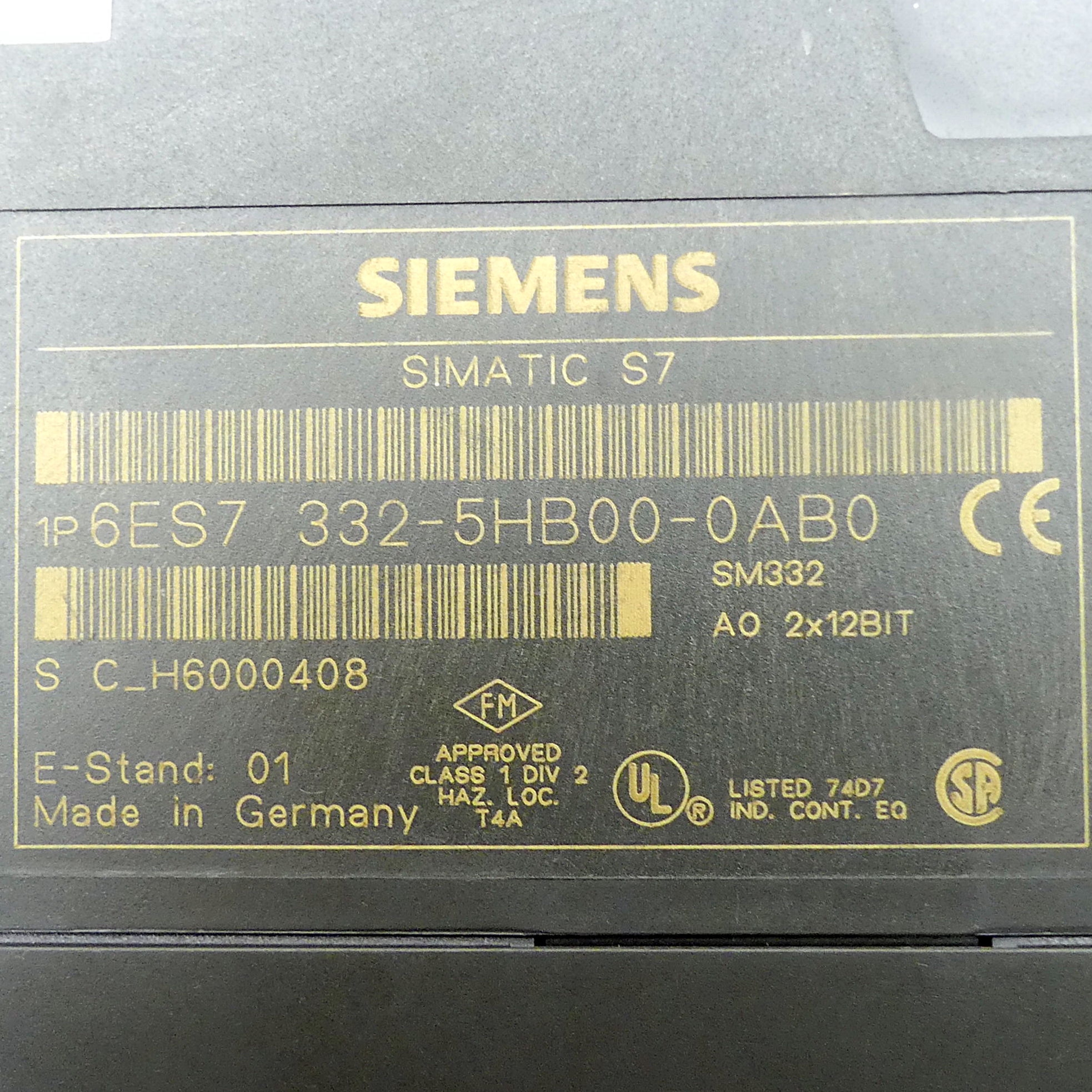 Simatic S7 Analog output module 6ES7 332-5HB00-0AB0 