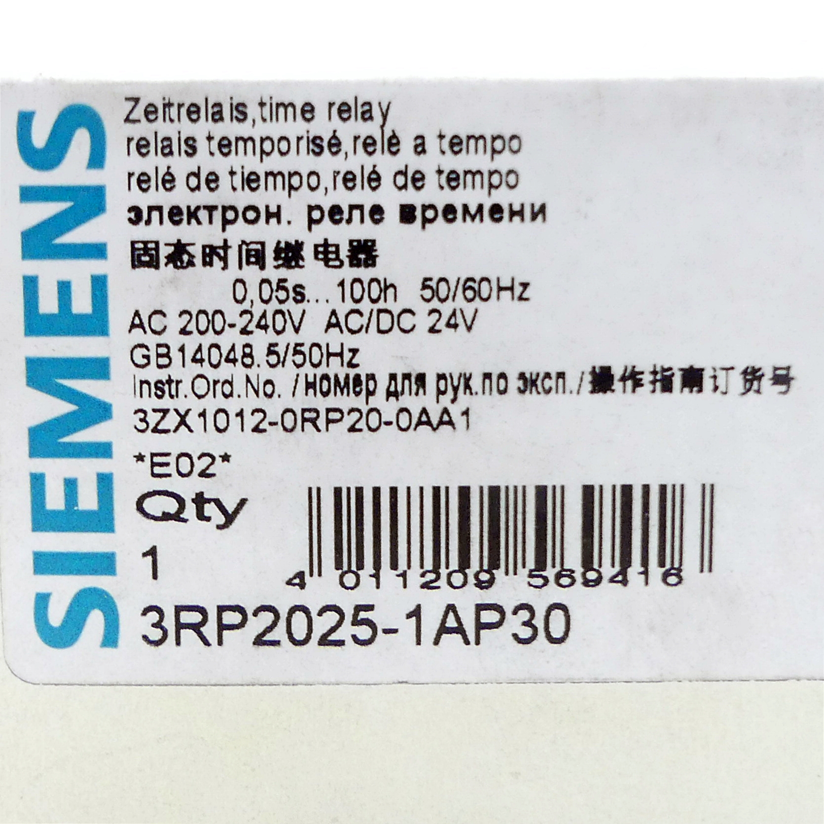 Zeitrelais 3RP2025-1AP30 