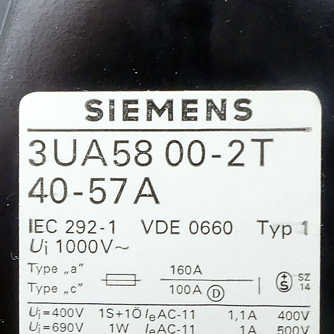 Überlastrelais 3UA58 00-2T