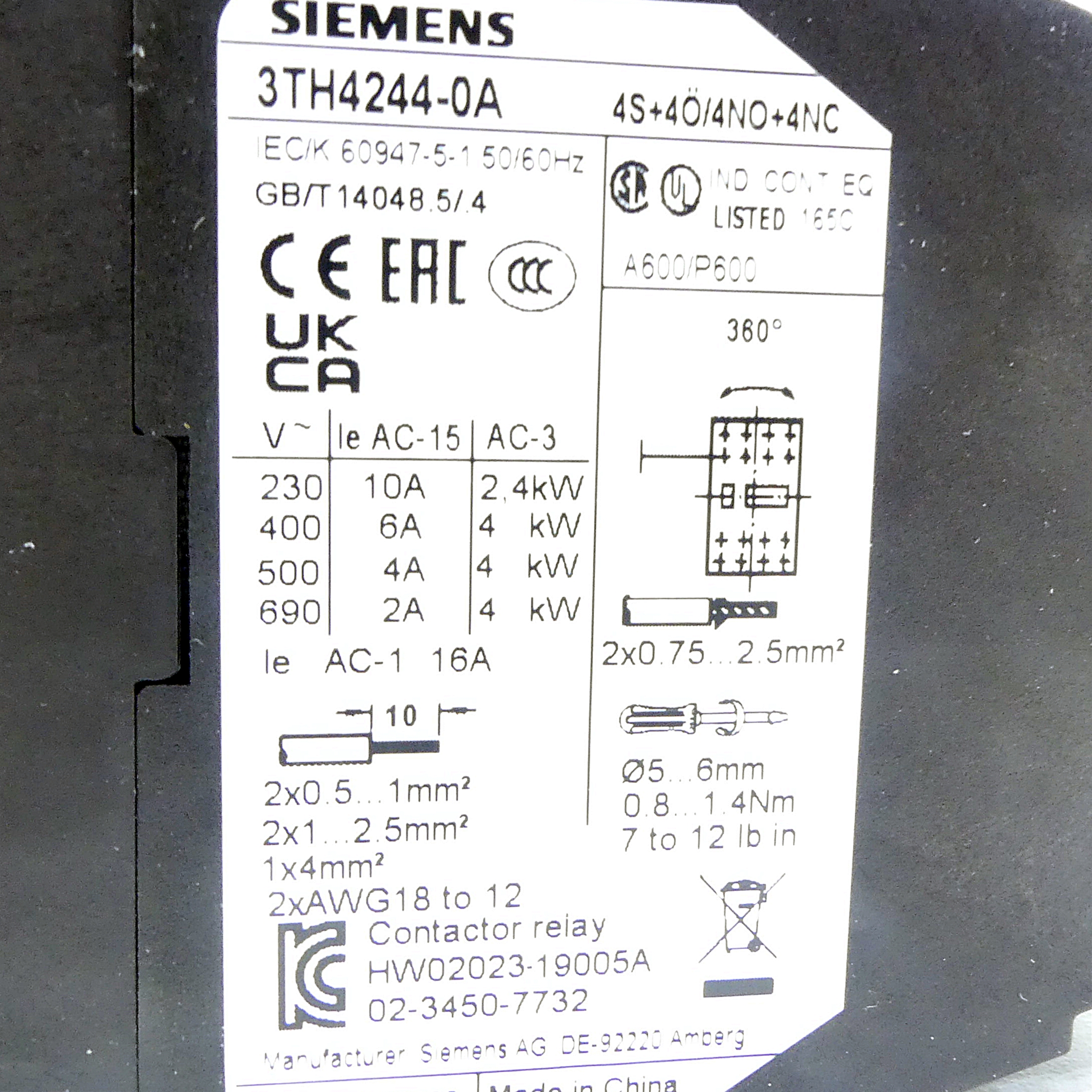 Contactor relay  New FS