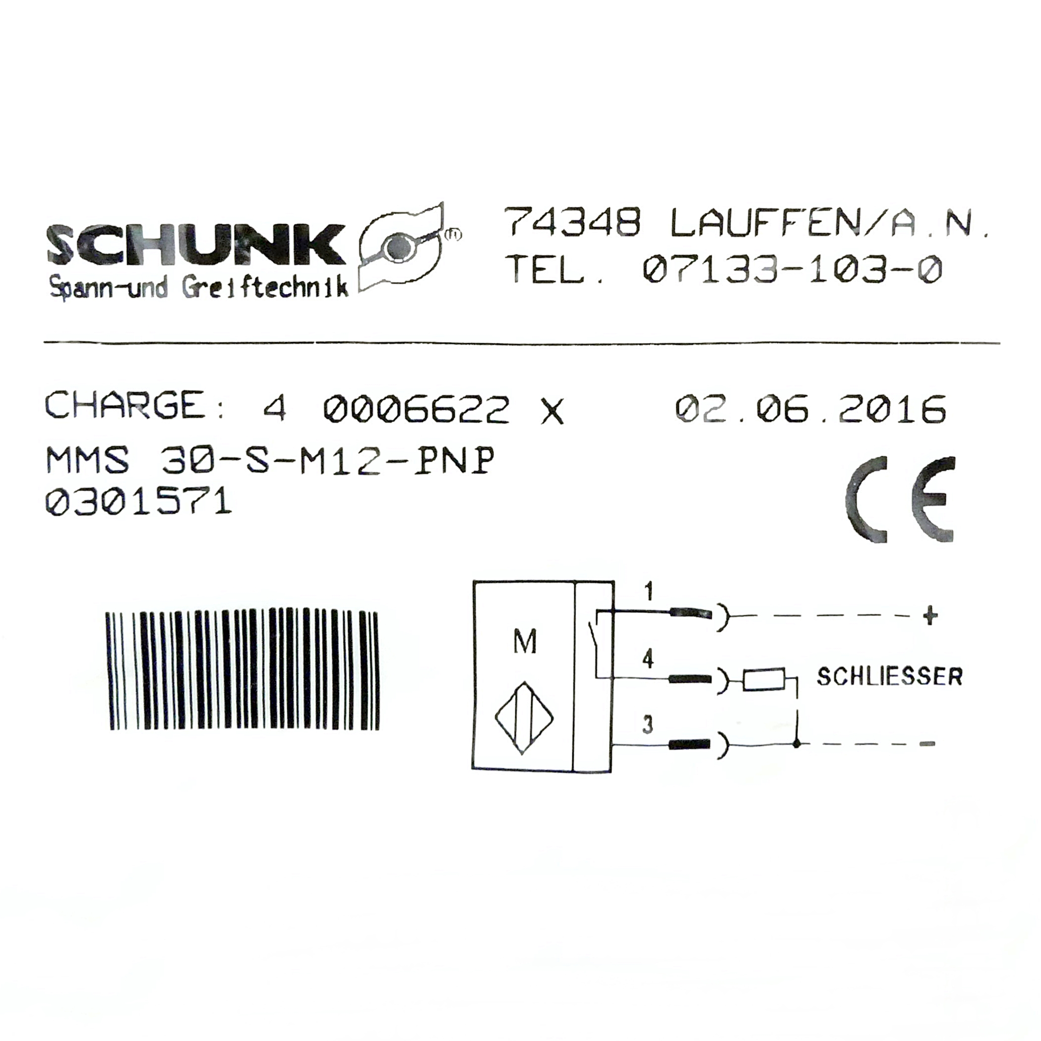 Magnetic switch MMS 30-S-M12-PNP 