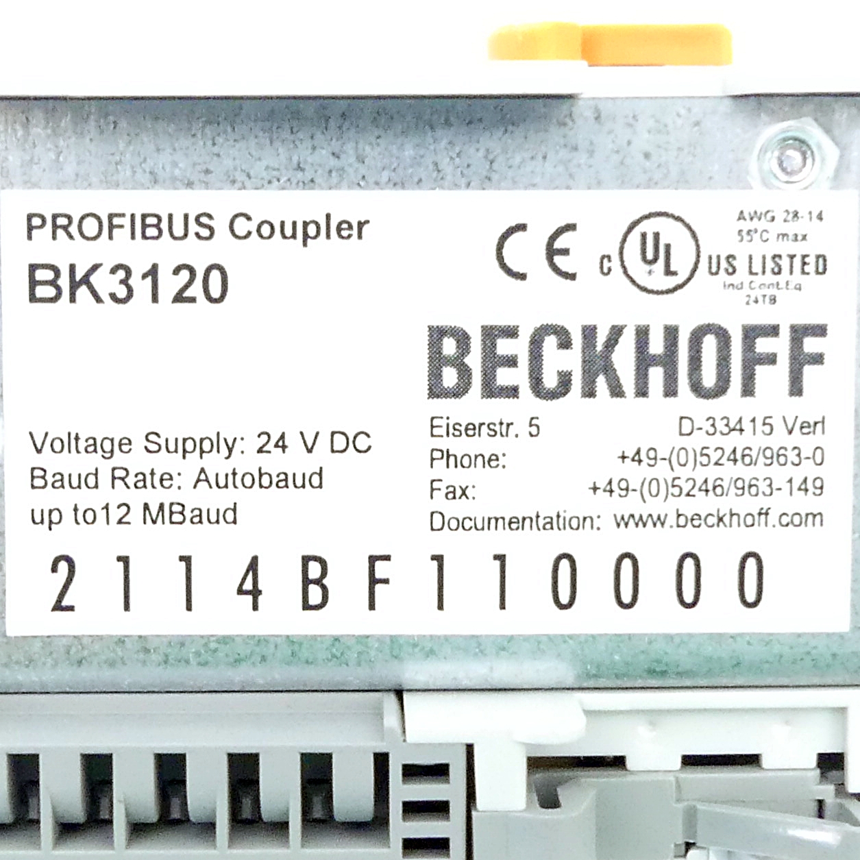 Profibus bus coupler BK 3120 