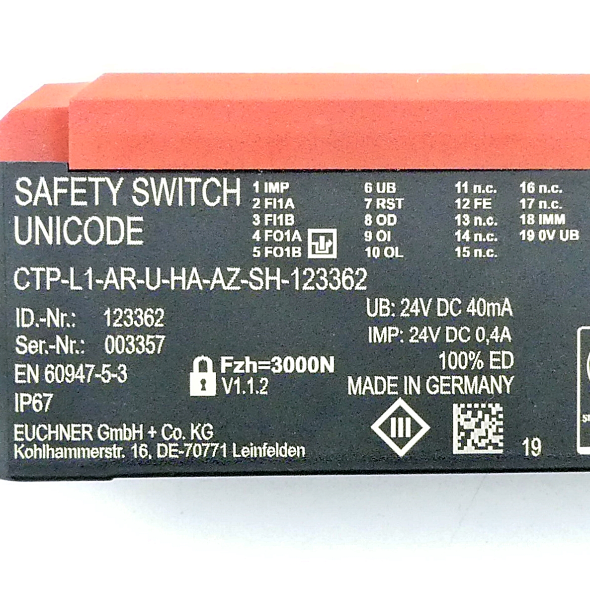 Sicherheitsschalter CTP-L1-AR-U-HA-AZ-SH 