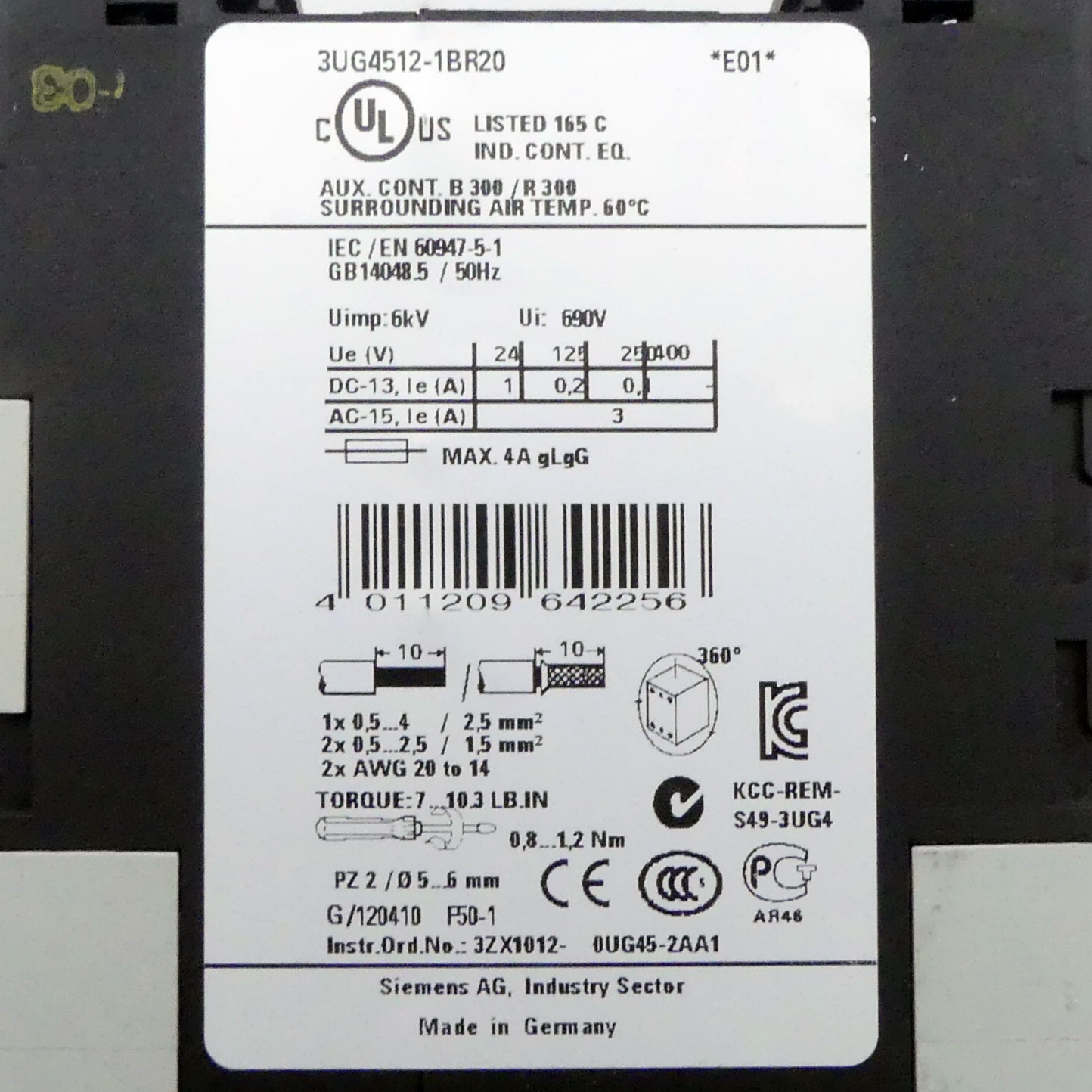 Monitoring relay 3UG4512-1BR20 