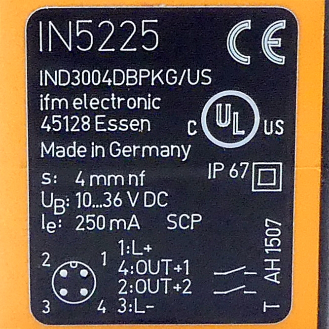 Induktiver Doppelsensor für Schwenkantriebe IND3004DBPKG/US-100-DPV 