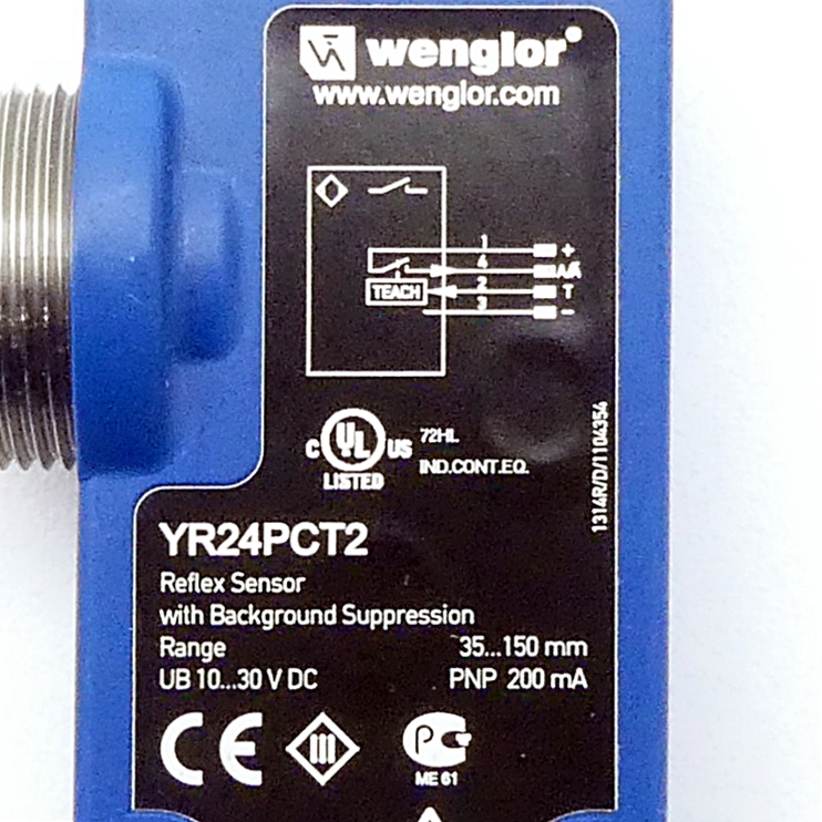 Reflex sensor with background suppression YR24PCT2 