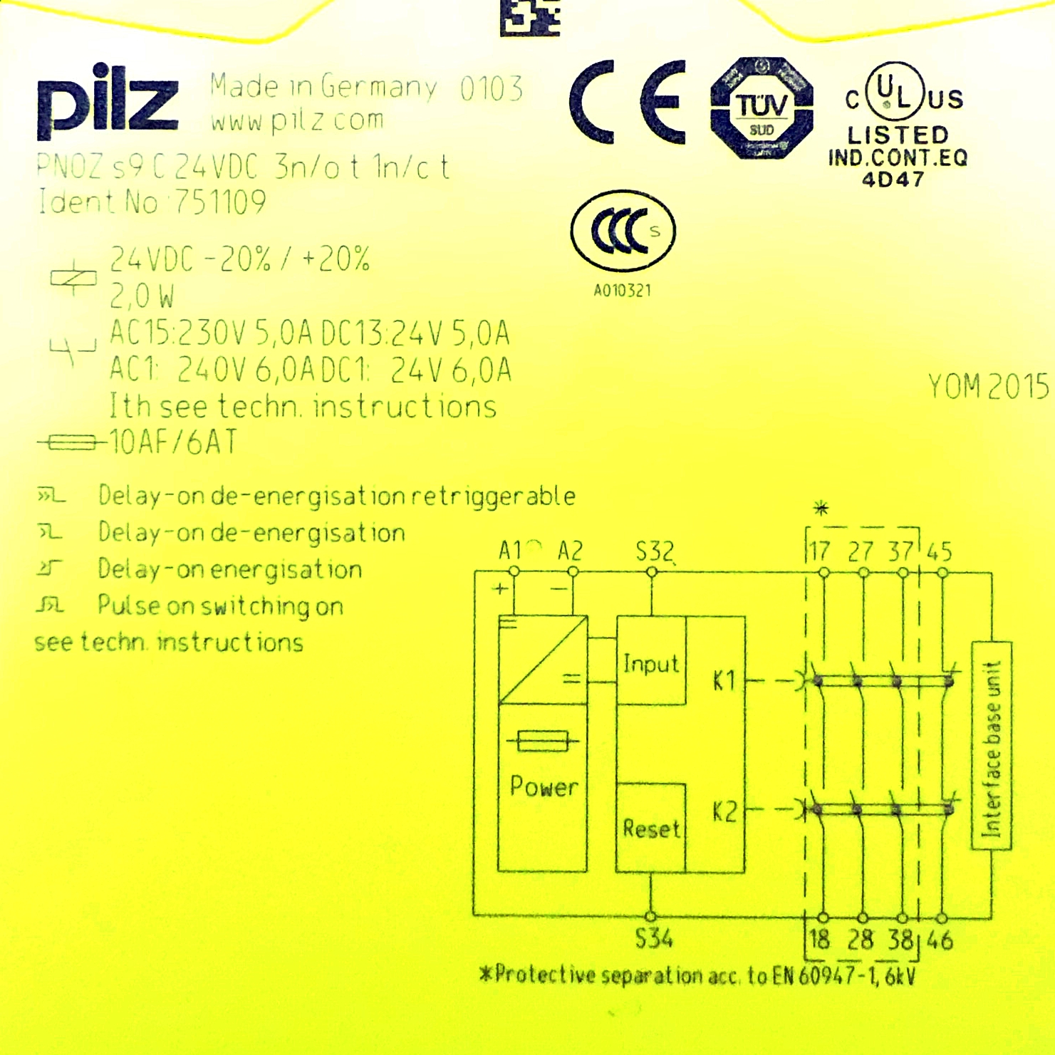 Sicherheitsrelais PNOZ s9 24VDC 3n/o t 1n/c t 