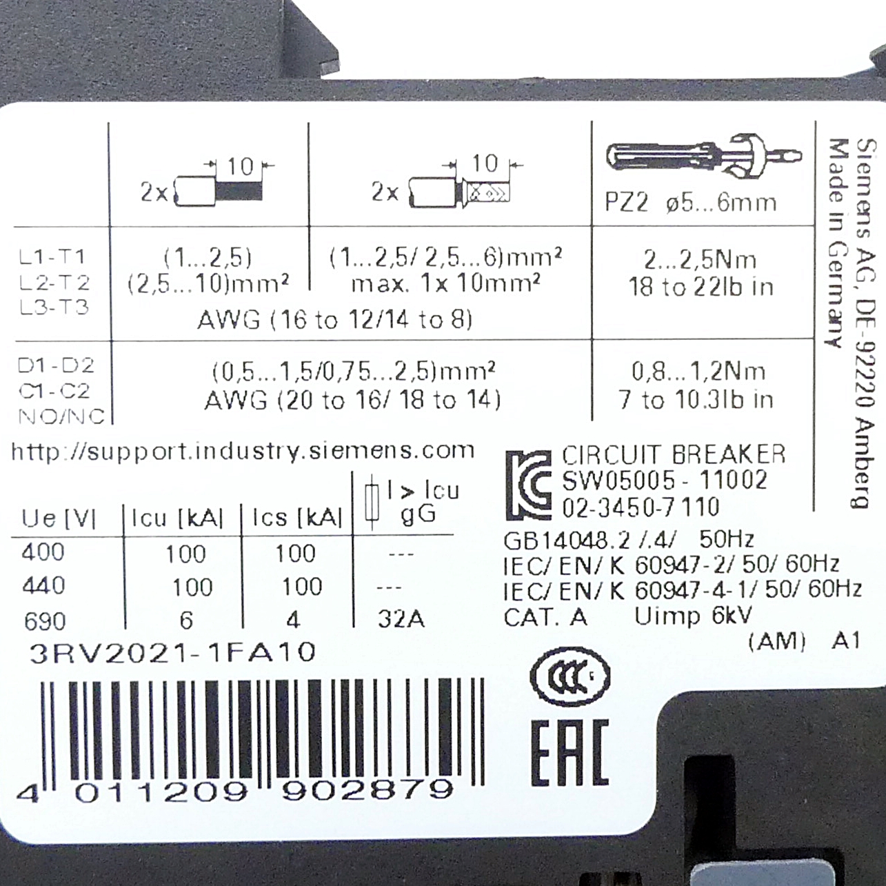 Circuit breaker 3RV2021-1FA10 