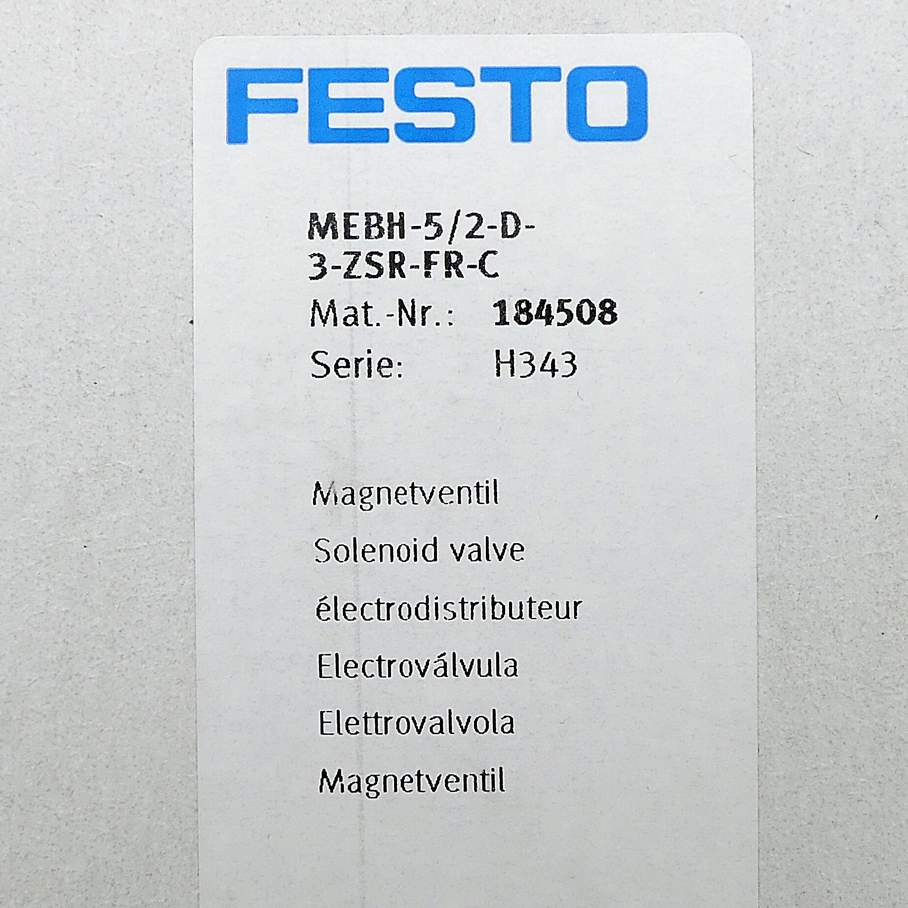 solenoid valve MEBH-5/2-D-3-ZSR-FR-C
