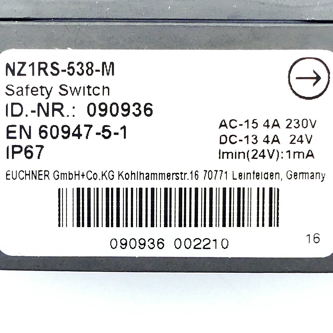 Safety switch NZ1RS-538-M 