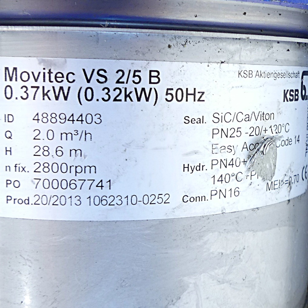Inline pumpe Movitec VS 2/5 B 