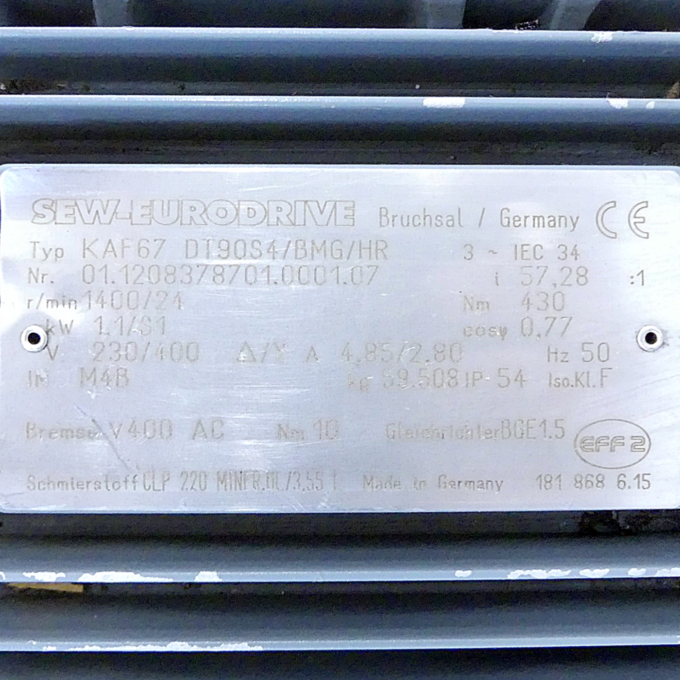 Getriebemotor KAF67 DT90S4/BMG/HR 