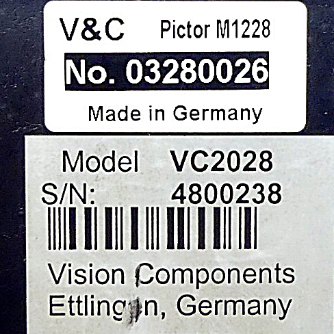 Industriekamera VC2028 mit Pentax Objektiv 16 mm 