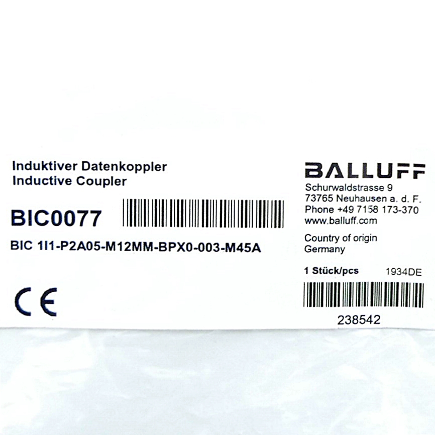 Induktiver Datenkoppler BIC0077 