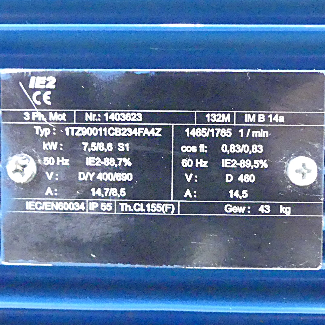 Drehstrommotor 1TZ90011CB234FA4Z 