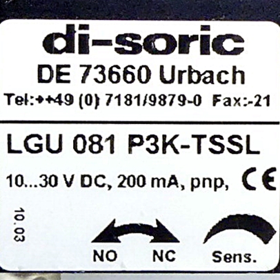 Gabellichtschranke LGU 081 P3K-TSSL 