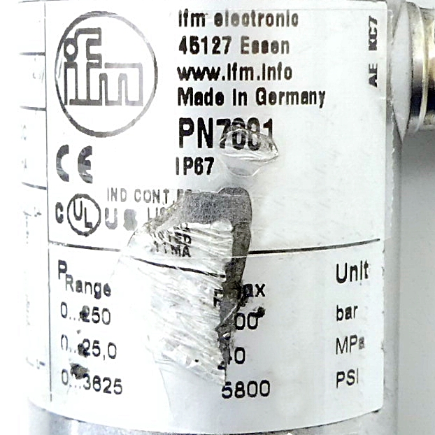 Pressure sensor with display PN7001 