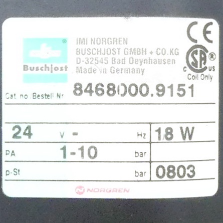 3/2 Way Valve NC G1/4 24Vdc