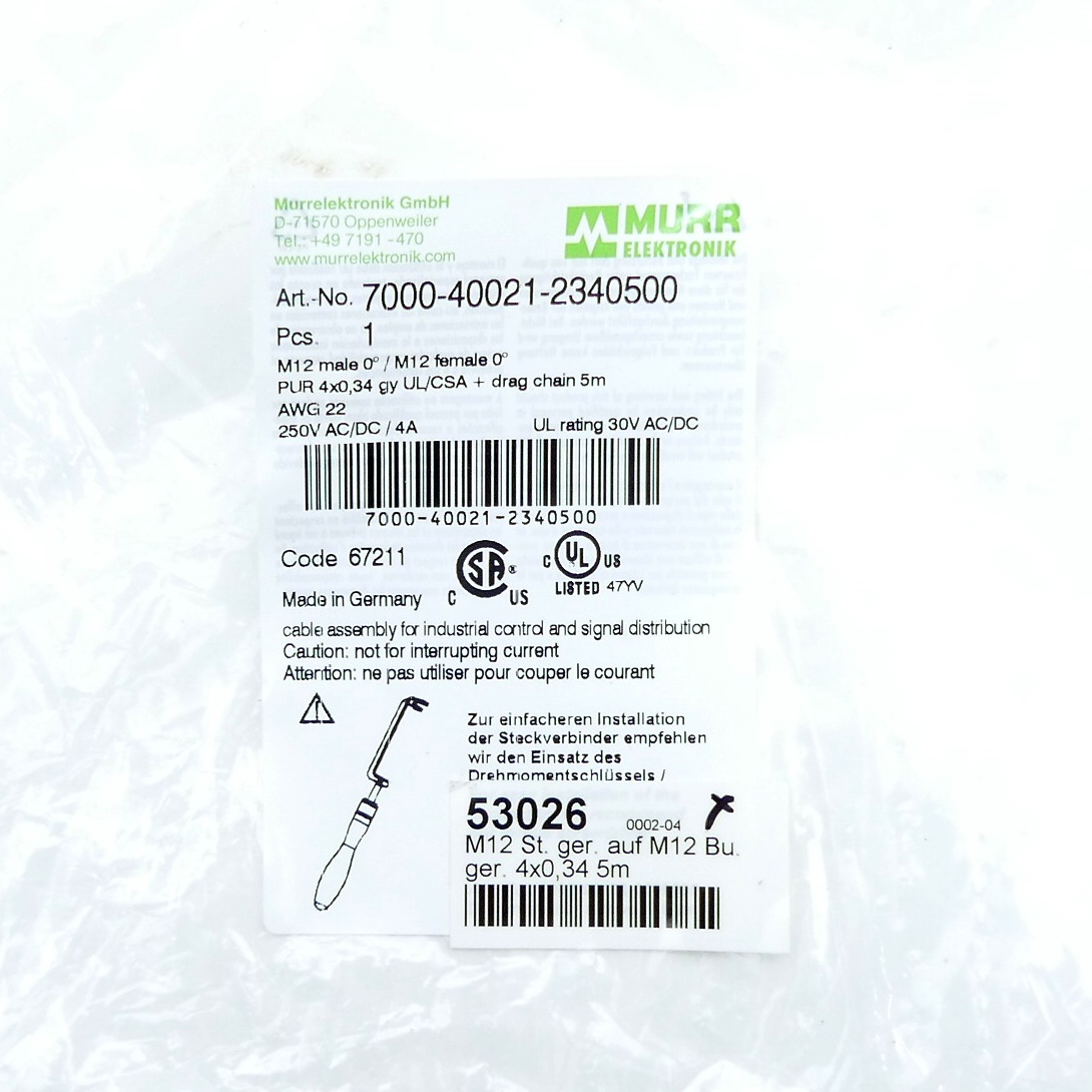 M12 St. 0° / M12 Bu. 0° A-kod.