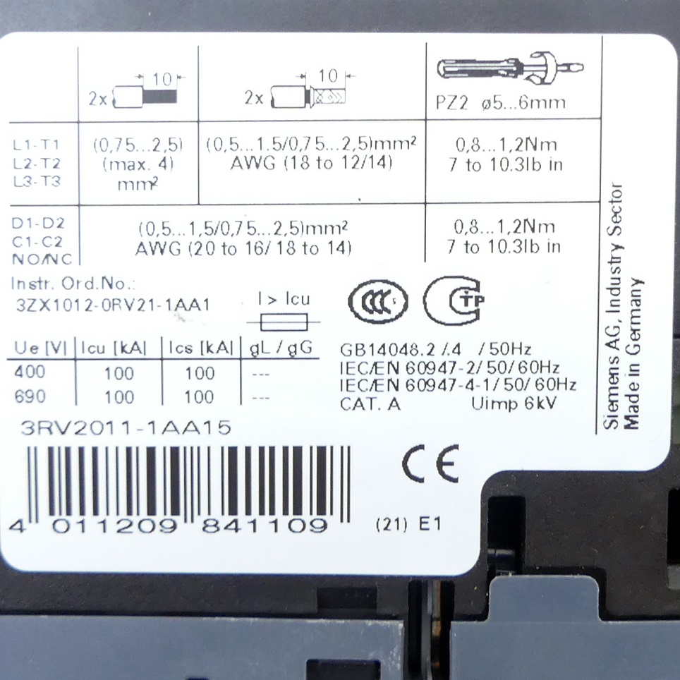 Circuit breaker 3RV2011-1AA15 