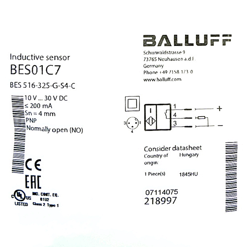 Induktiver Standardsensor BES 516-325-G-S4-C
