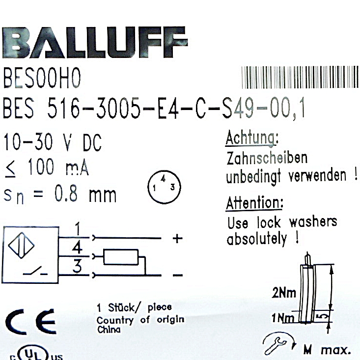 Induktiver Standardsensor BES 516-3005-E4-C-S49-00,1 