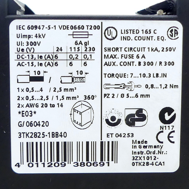 Safety relay 3TK28  Used