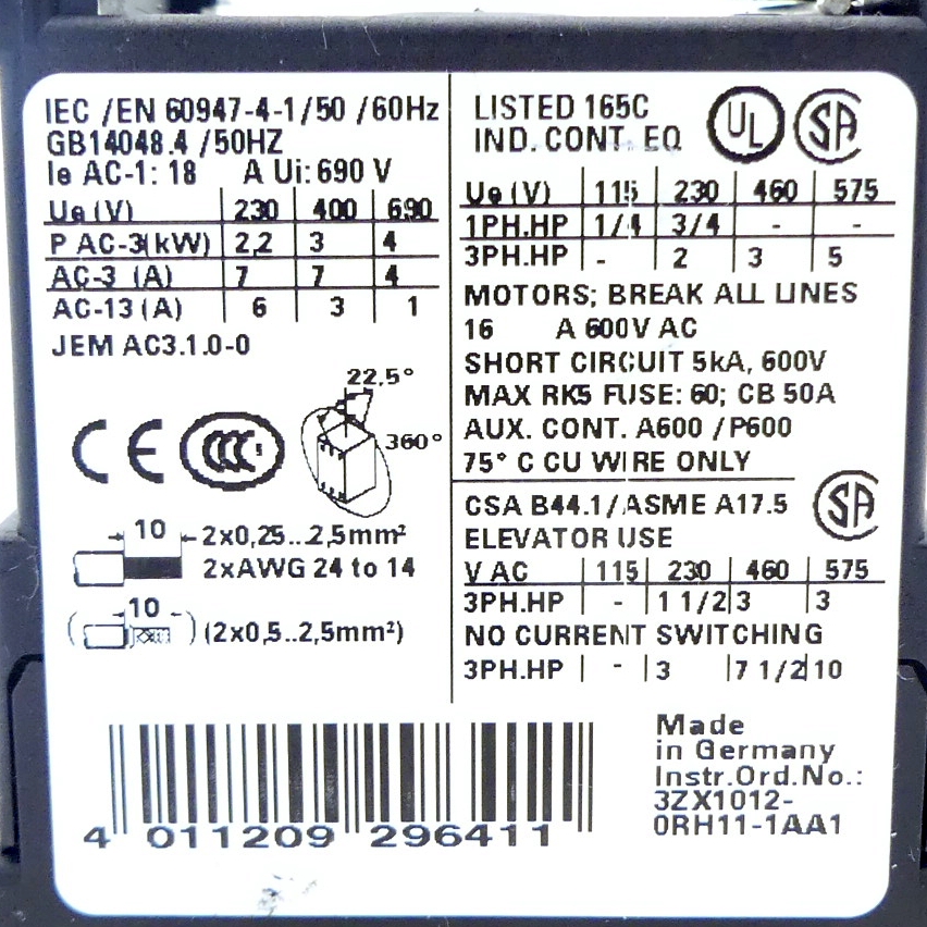 Auxiliary contactor  New FS